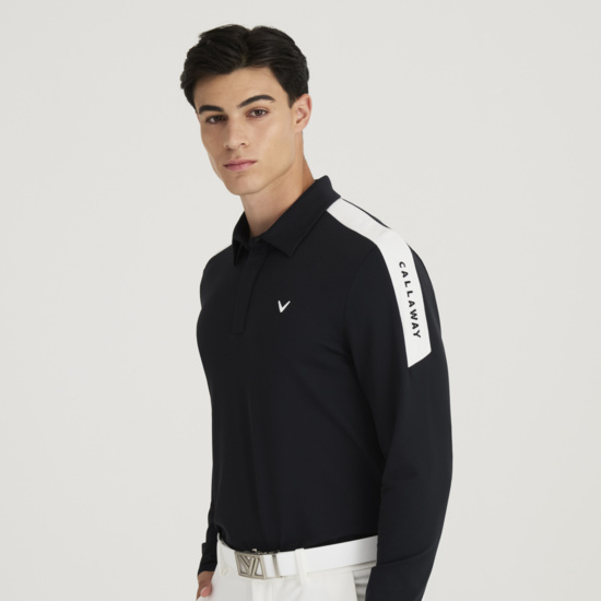 가을 남성 어깨배색 폴로 티셔츠