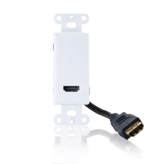 HDMI Pass Through Wall Plate White DisplayPort, VGA, DVI, and HDMI
