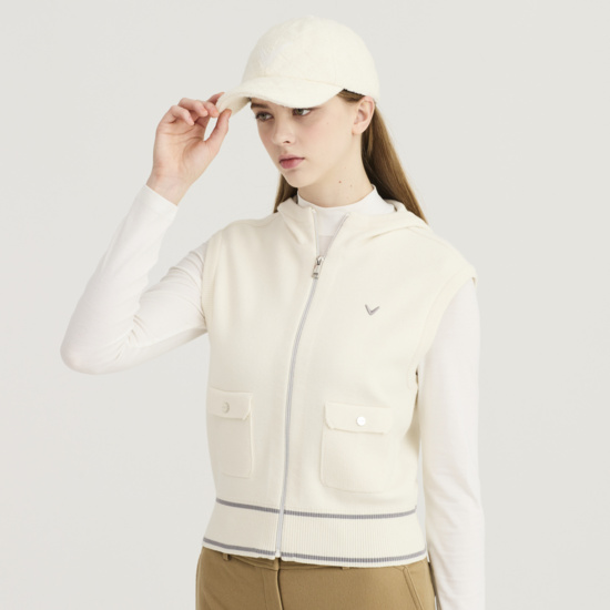 가을 여성 풀집업 후드 베스트