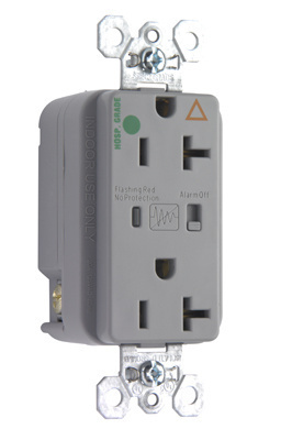 Isolated Ground Hospital Grade Surge Protective Duplex Receptacle, Gray ...