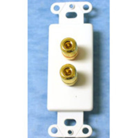 1Pair Speaker Wire Binding Posts Decorative Wall Plate Insert White