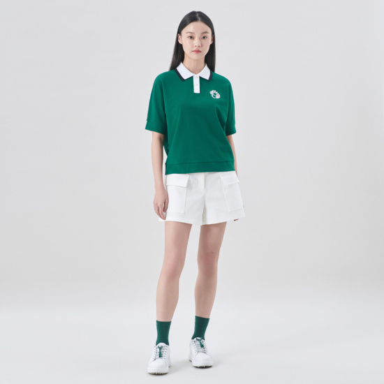 여성 여름 라그랑 배색형 티셔츠