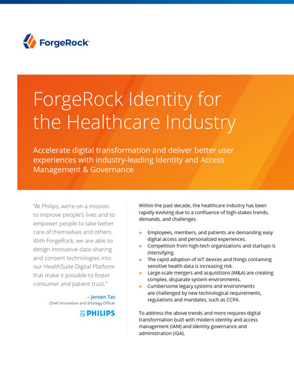 ForgeRock Identity for the Healthcare Industry
