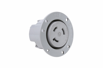 30A NEMA L1830 Flanged Outlet, Gray | Turnlok | Plugs and Connectors ...