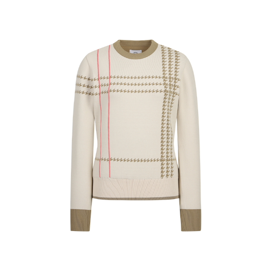 가을 여성 체크 패턴 풀오버