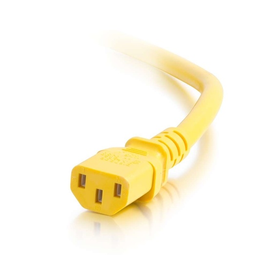 1ft (0.3m) 18AWG Power Cord (IEC320C14 to IEC320C13) - Yellow | AC ...