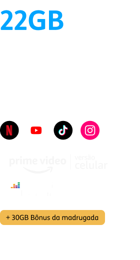 Lê-se: Até 22 Gigas: 14 gigas mais 6 gigas exclusivos para Apps mais 4 gigas Bônus C6 Bank Lê-se: Até 22 Gigas: 14 gigas mais 6 gigas exclusivos para Apps mais 4 gigas Bônus C6 Bank
