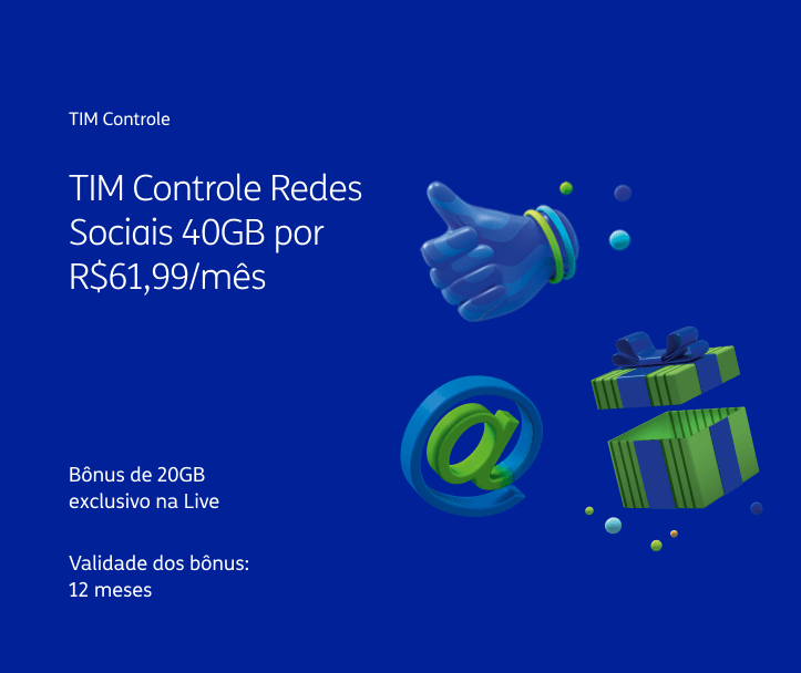 Alt text da imagem: Imagens em 3D de mão fazendo símbolo de ok, arroba e embalagem de presente.